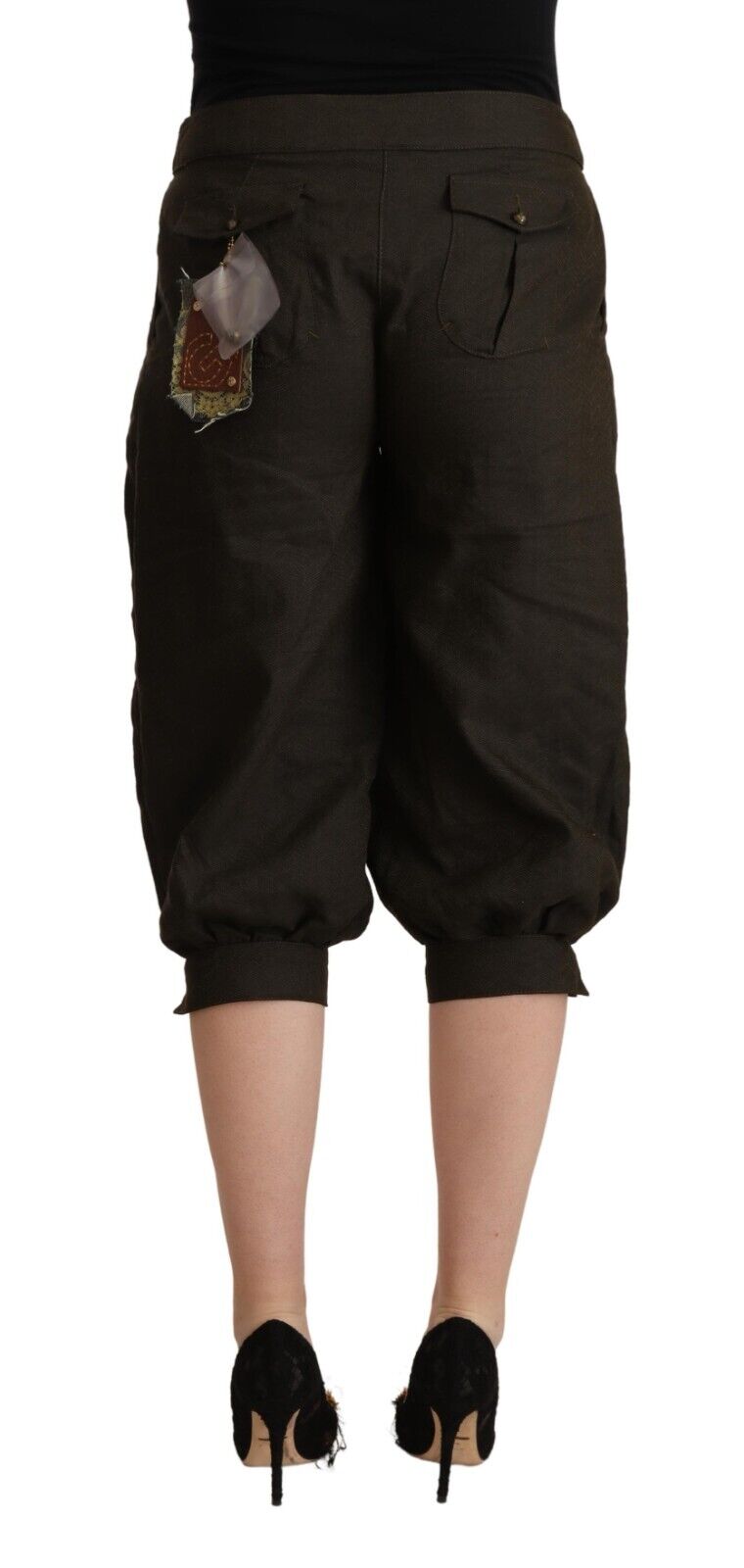 GF Ferre Brown Viscose Cropped Harem Pants - Fizigo