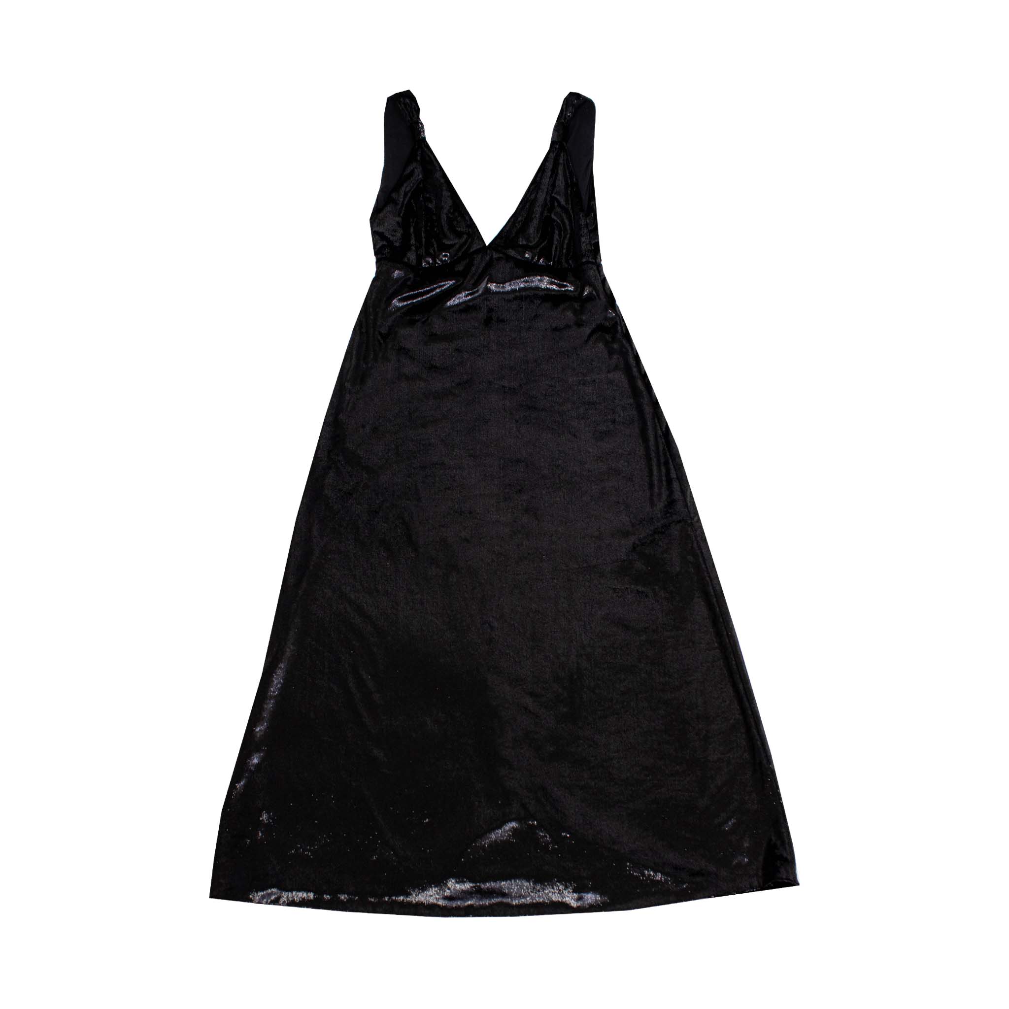 Lardini Black Embellished Velvet effect Dress - Fizigo