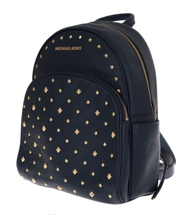 Michael Kors Navy Blue ABBEY Leather Backpack Bag - Fizigo