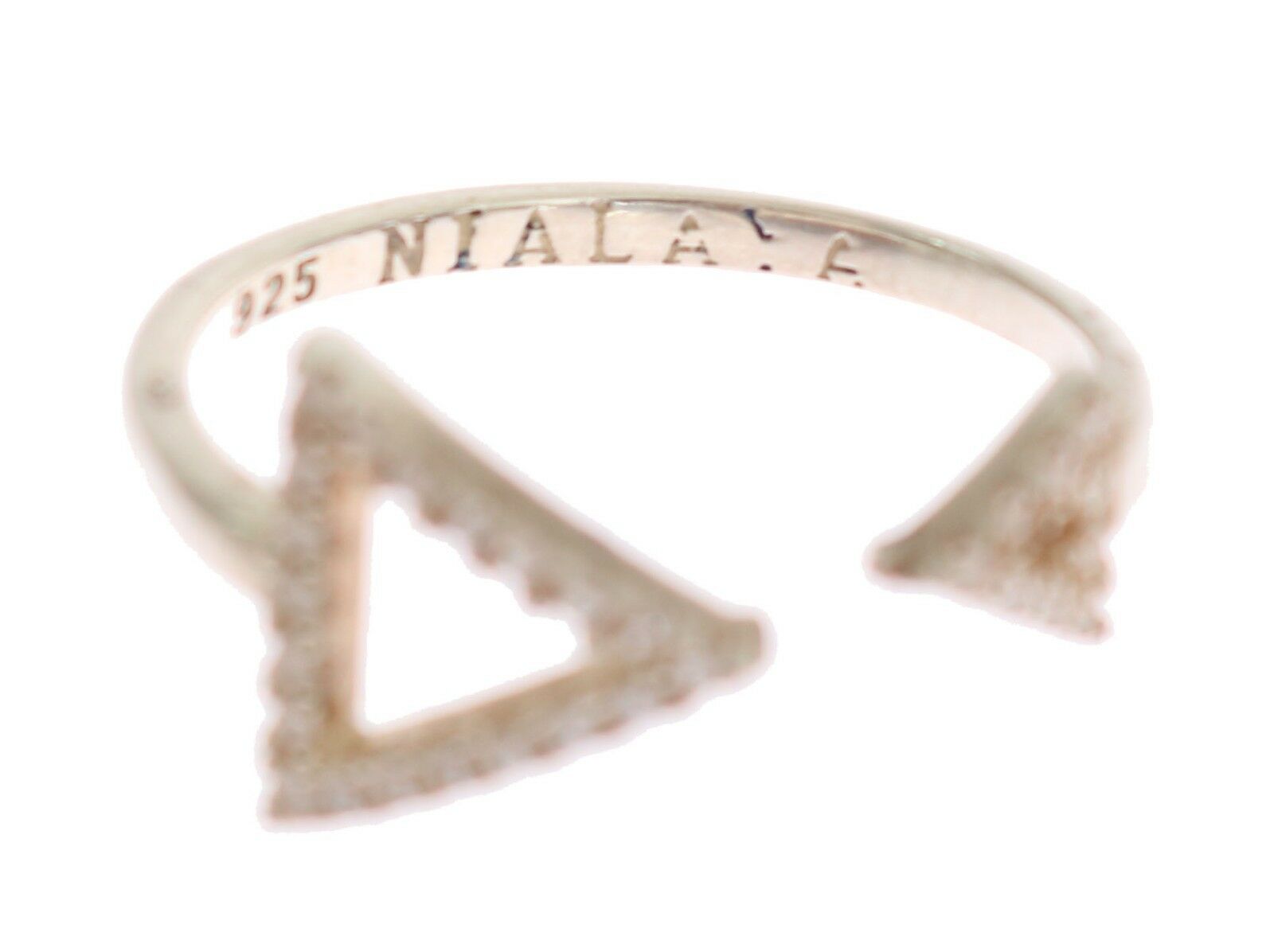Nialaya Silver Clear CZ Arrow 925 Silver Ring - Fizigo