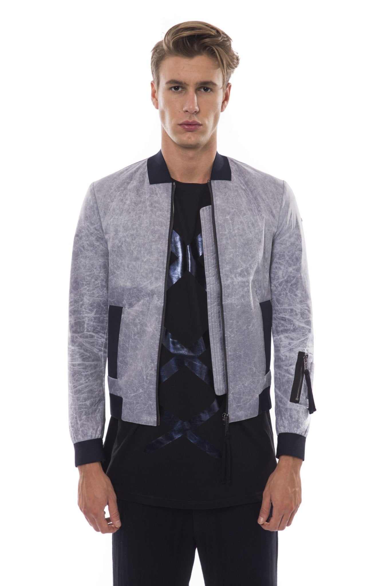 Nicolo Tonetto Gray Polyester Jacket - Fizigo