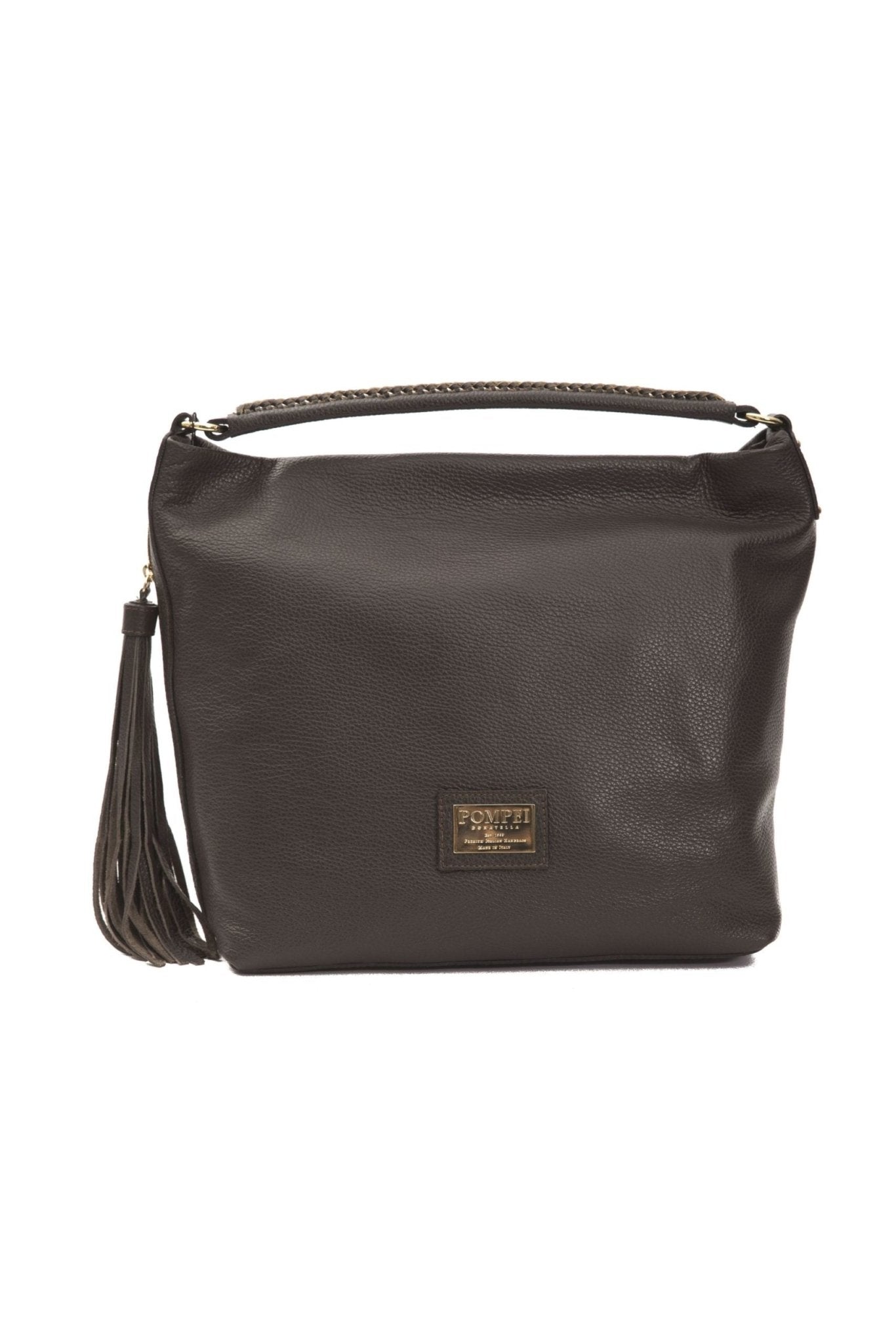 Pompei Donatella Brown Leather Shoulder Bag - Fizigo