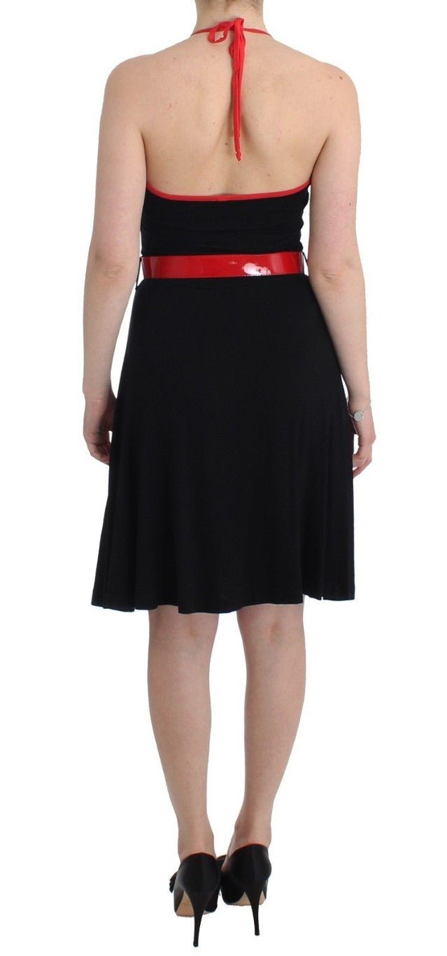 Roccobarocco Black belted palladio dress - Fizigo
