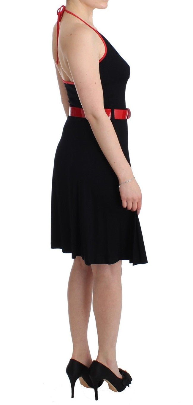 Roccobarocco Black belted palladio dress - Fizigo