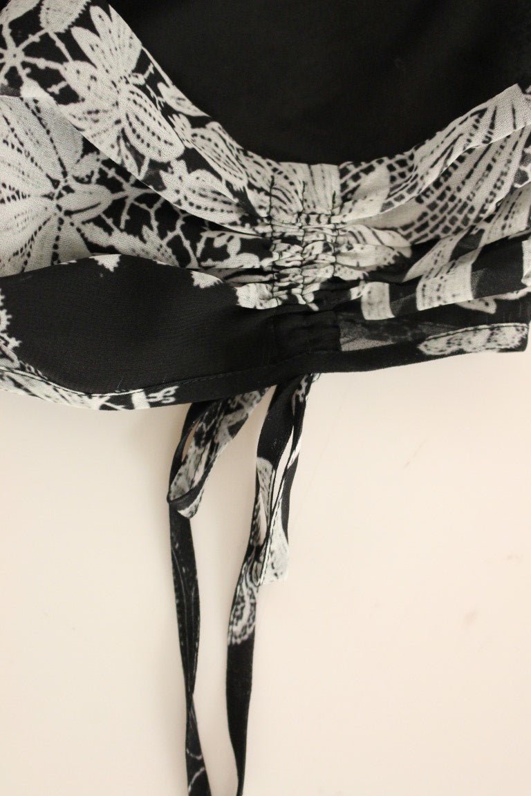 Sachin & Babi Black Silk Floral Pattern Shift Coctail Dress - Fizigo