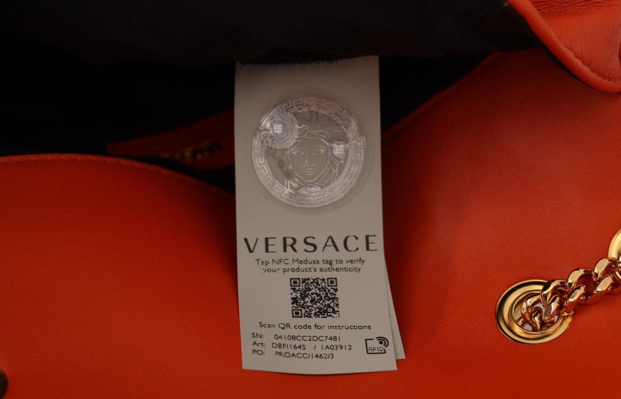 Versace Red Nappa Leather Medusa Shoulder Bag - Fizigo