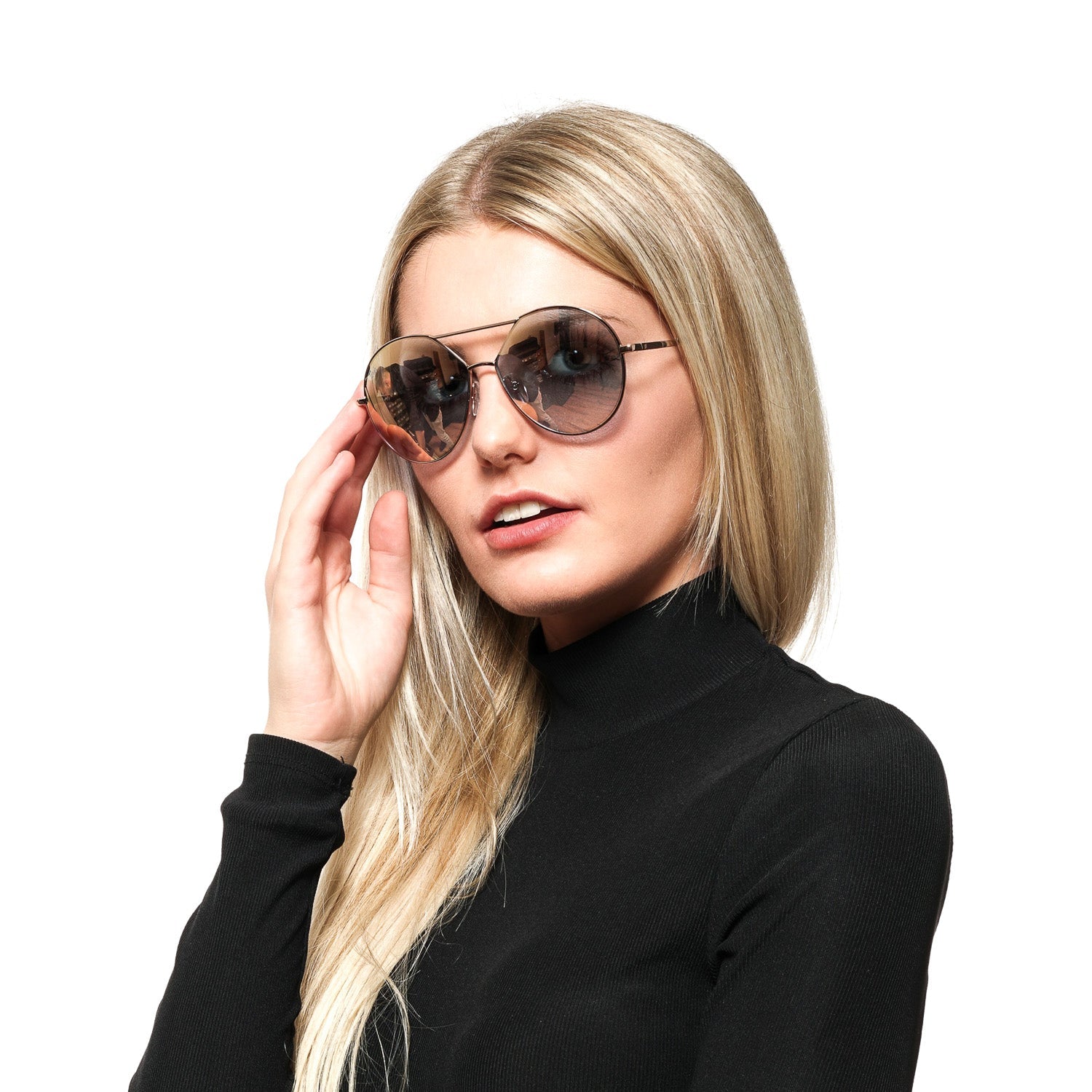 Web Rose Gold Sunglasses for Woman - Fizigo
