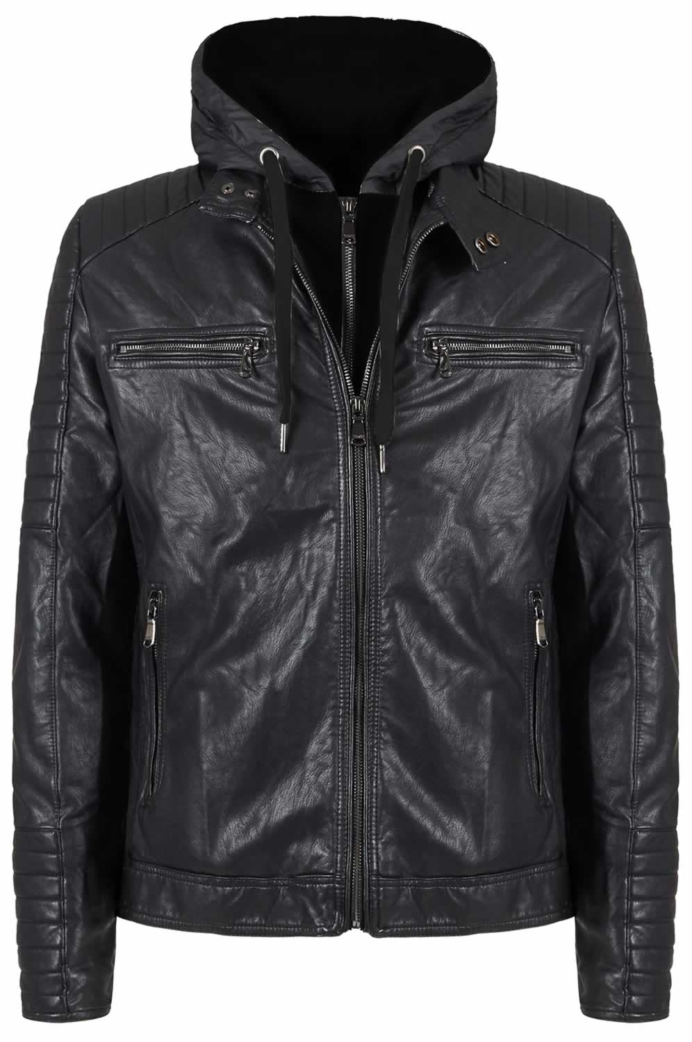 Yes Zee Black Polyurethane Jacket - Fizigo